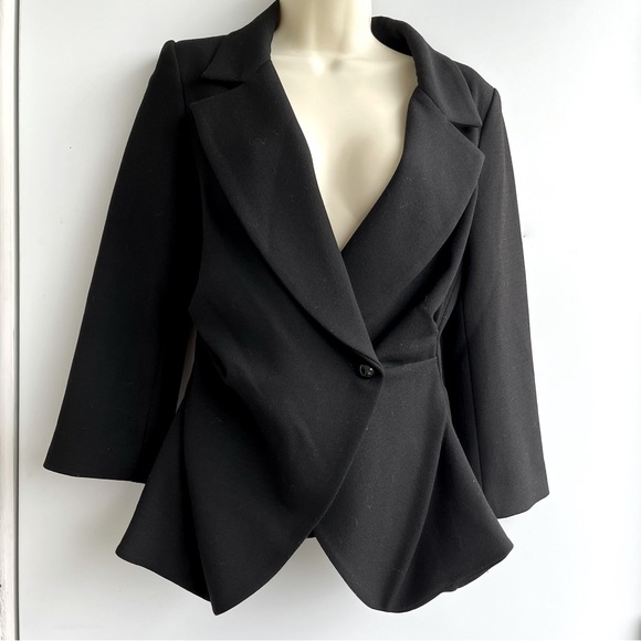 Wilfred Black Ruched Blazer Jacket Size 4 - Picture 1 of 7